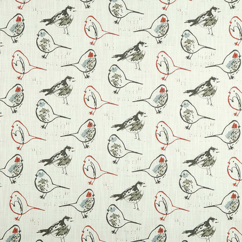 Bird Toile - Scarlet - Discount Designer Fabric - fabrichousenashville.com