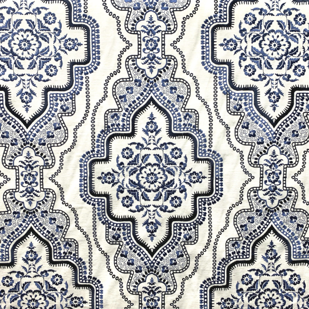 Kashan - Cobalt - Designer Fabric - Decorator fabric from online fabric store, fabrichousenashville.com