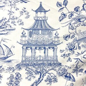 Chinoiserie Toile - Porcelain- Designer Fabric from Online Fabric Store