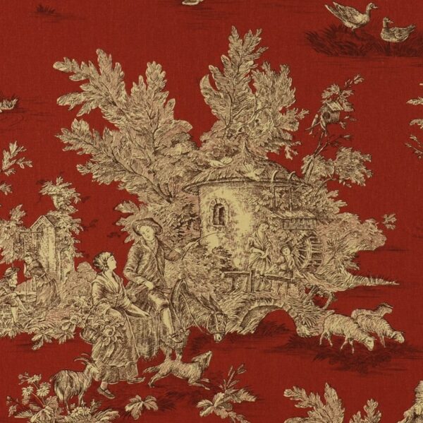 Pastorale - Red Black - Designer Fabric from Online Fabric Store